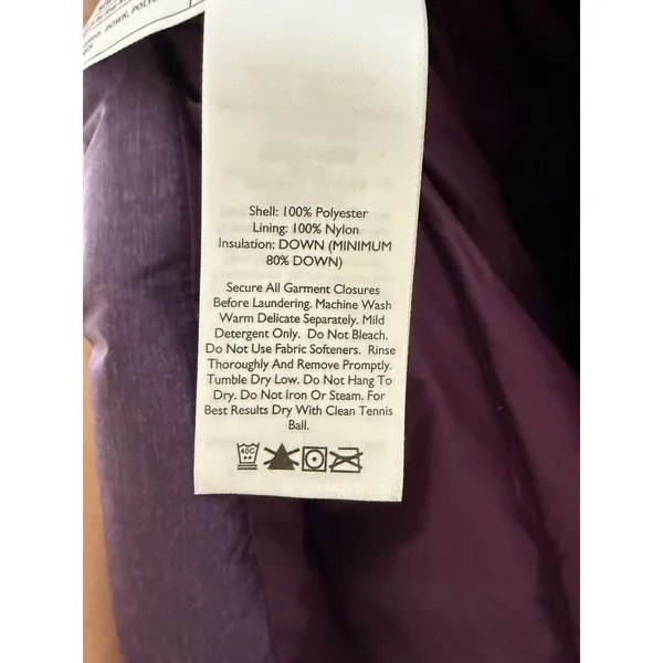 Eddie Bauer EB650 Purple Down Puffer Vest Womens Medium Full Zip Quilted Layer - Image 5