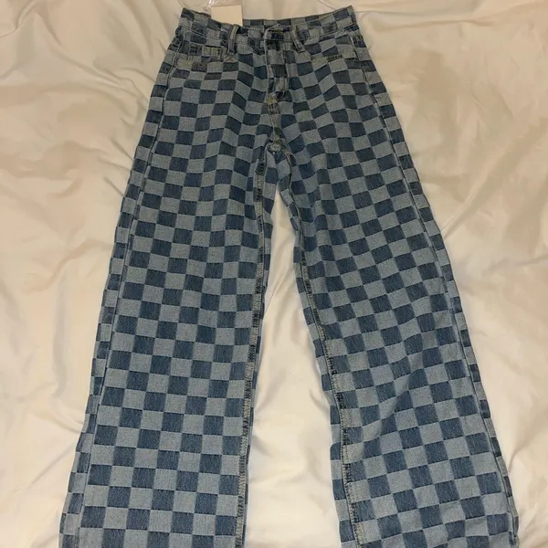 Checkered Jeans Blue - Image 2