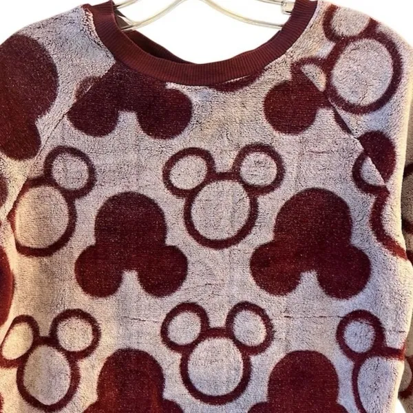 Disney Women's Mickey Mouse Plush Crewneck Sweatshirt‎ Size S Multicolor - Image 2