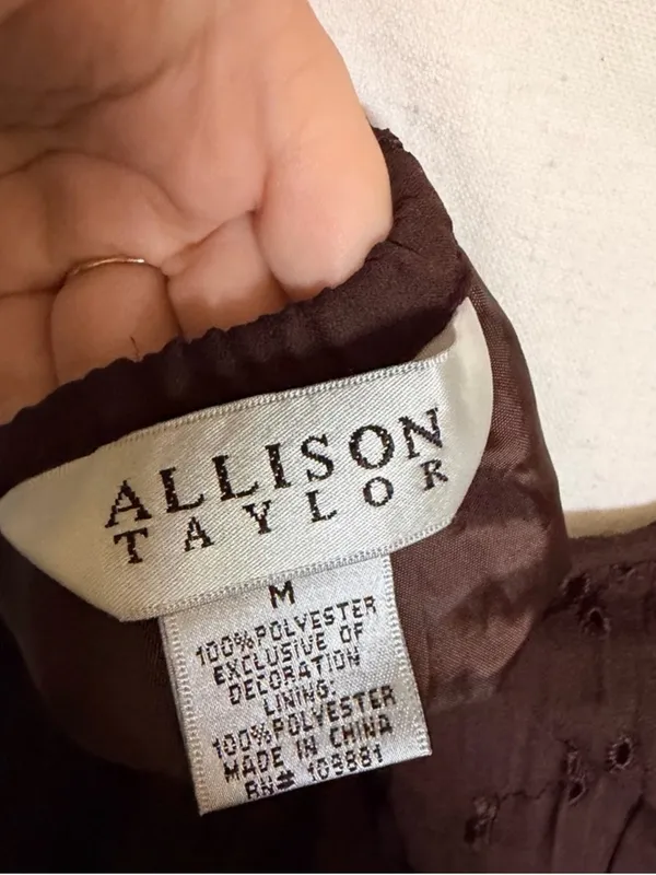 Allison Taylor Chocolate Brown Pleated Midi Skirt - Image 3