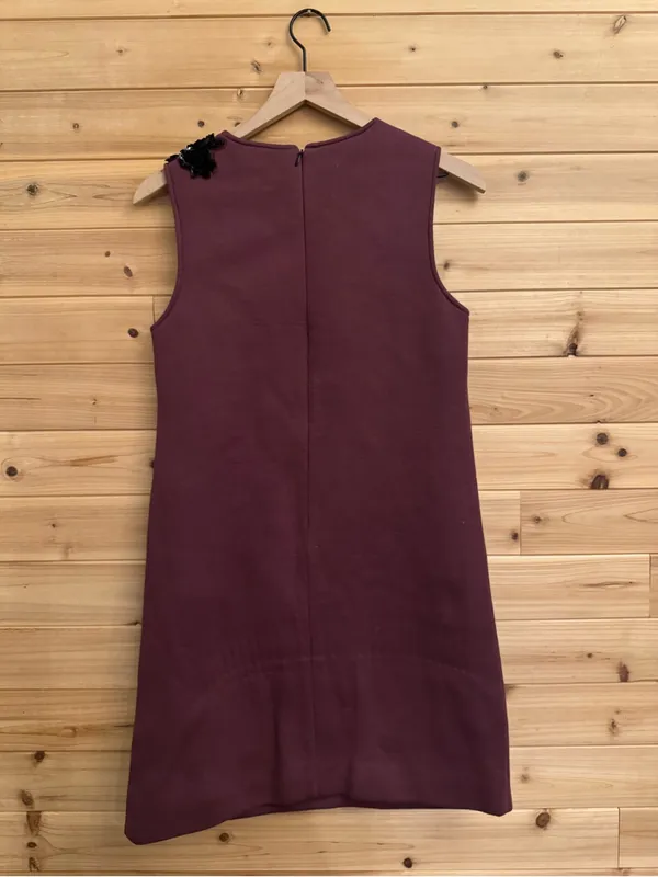 Dhruv Kapoor Anthropologie Small Burgundy Sequin Flower Mini Dress Fall Party - Image 5