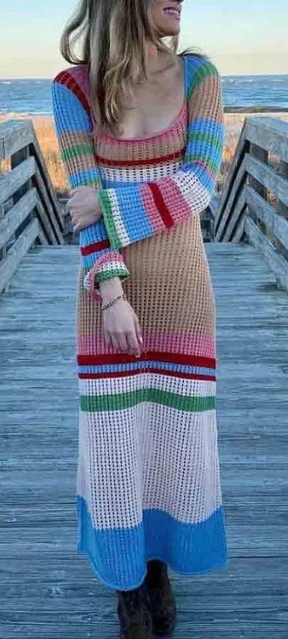 Knit Multi Colored Dress Multiple - Image 5