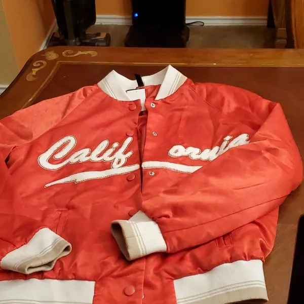 H&M Satin SNAP Base ball Jacket Size 4 - Image 3