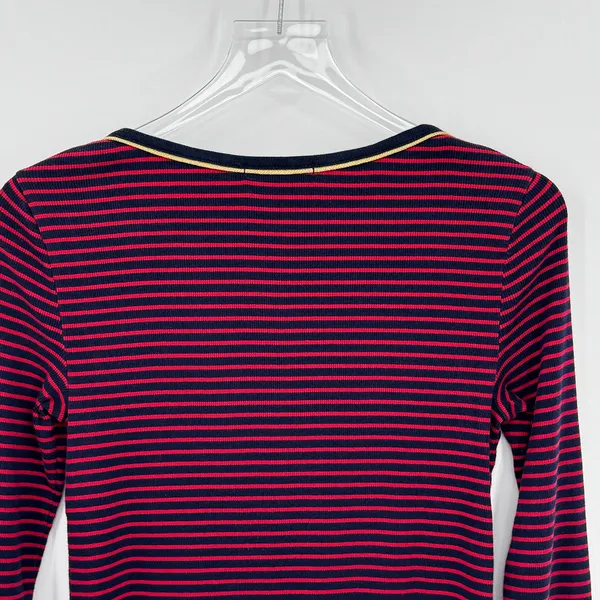Ralph Lauren LRL blouse women's M striped red navy boatneck button cuff nautical - Image 4