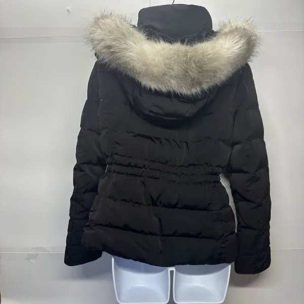Zara Woman Black Down Puffer Jacket Polyester Womans LARGE Fleece Lining - Image 15