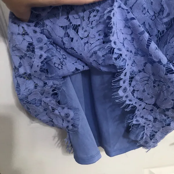 ASTR The Label Women Size Medium Dress Lace ‎ Periwinkle Spaghetti Strap midi - Image 7