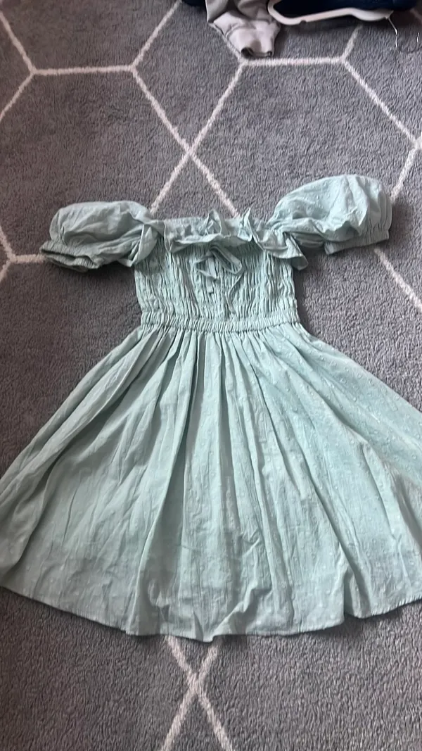 Cute Summer Mini Dress Green Size XS - Image 2