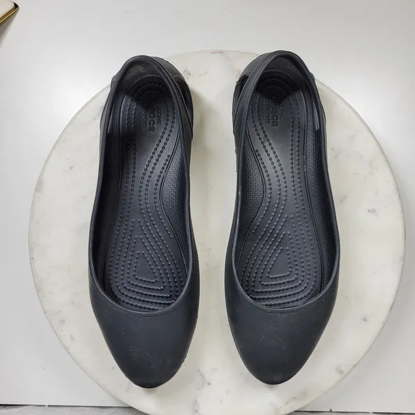 Crocs Laura Ballerina Ballet Flats Womens 10 Black Slip On Comfort Lightweight - Image 7