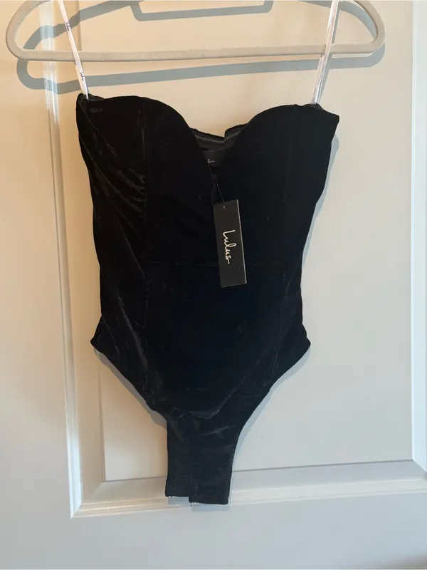 Lulu's Black Strapless Sweetheart Bustier Bodysuit - Image 2