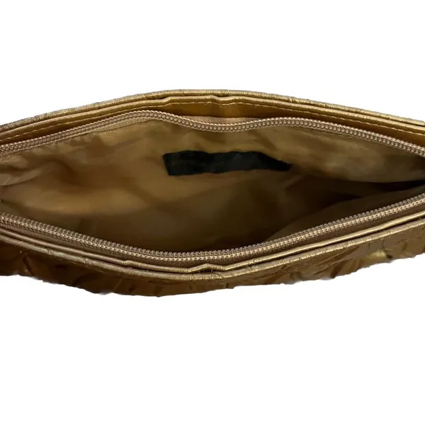 jessica mcclintock‎ purse Gold Shimmery Clutch Evening - Image 3