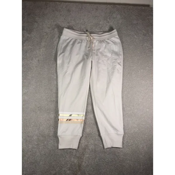 gap nwt 5 stripe sweatpants white womens L - Image 2