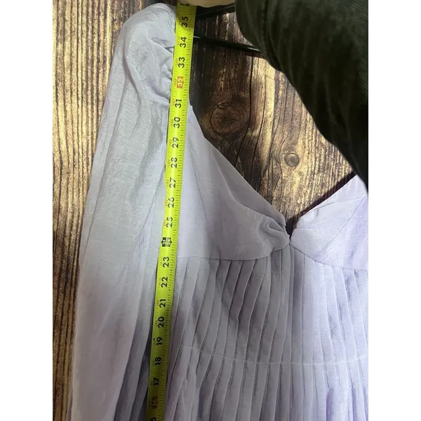 Astr the label Carina Mini dress lavender Sz XL Balloon Sleeves Party Open Back - Image 9