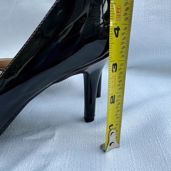 Unisa UNJUBILEE Black Brown Ombre Patent Peep Toe D'Orsay Heels Women's 7M 3.5" - Image 11