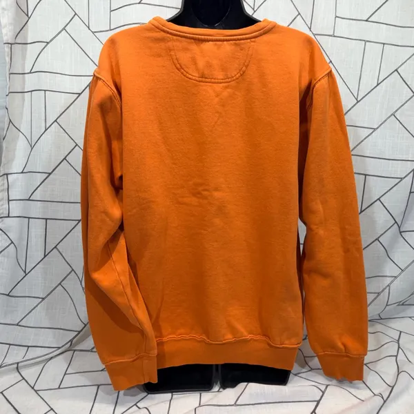 Amadora Sport Sweatshirt Med Orange Halloween Cat Graphic‎ Fleece Crewneck - Image 2