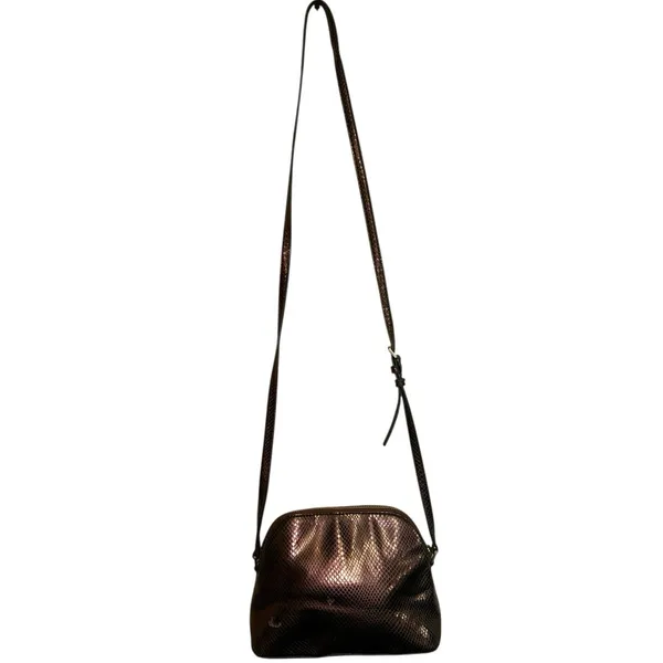 Michael‎ Kors Adele Dome Embossed Leather Crossbody Bag in Merlot Color - Image 5