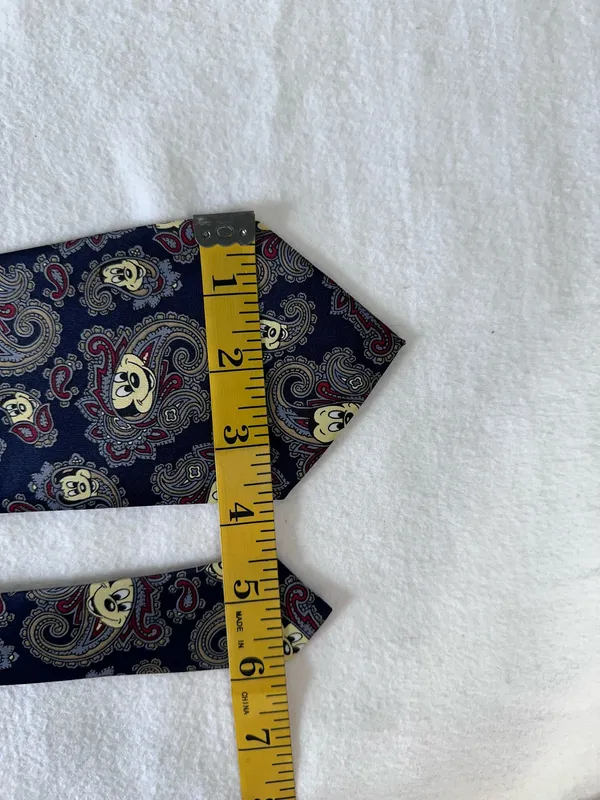 Disney Mickey Mouse Tie vintage Blue Paisley Neck Tie Silk Office Vacation. - Image 10