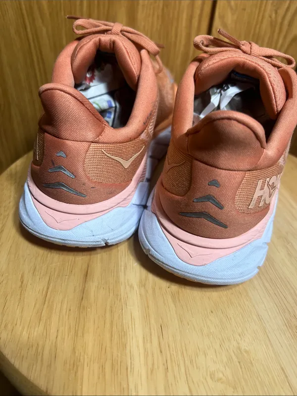Hoka Women's Coral/Yellow Athletic Running Shoes - Image 3