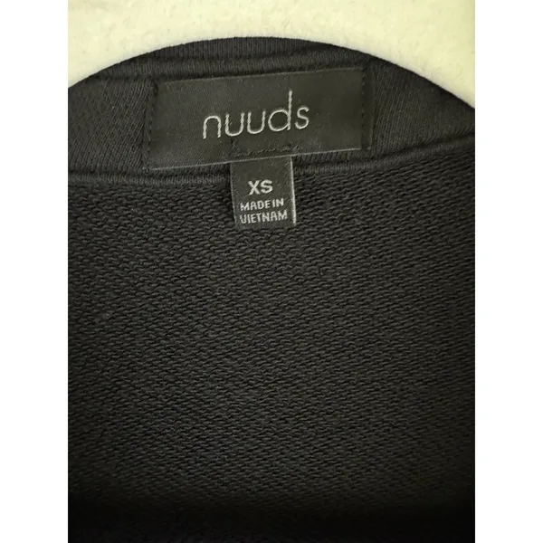 Nuuds Weekend Black Wash French Terry Button Down Lounge Sweater Women's Size XS - Image 11