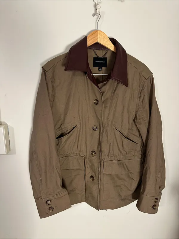 Banana Republic canvas barn jacket woodland taupe large - Image 2