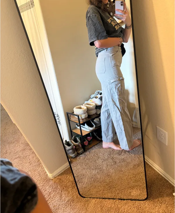 Divided gray cargo pants - Image 3
