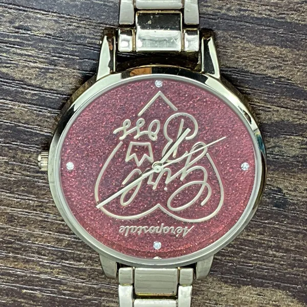 Women's Aeropostale Girl Boss Gold Analog‎ Dial Casual Watch New Battery - Image 3