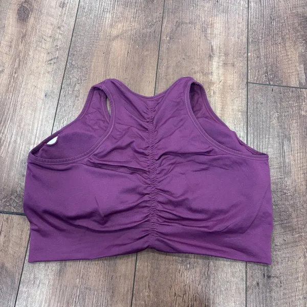 Puma Womens Size 1X Ruched Purple Sports Bra Padded Athletic Running Gym Workout - Image 4