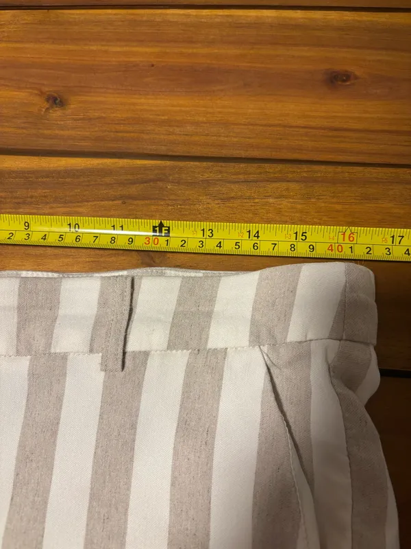 Sharagano Striped Linen Blend Trousers Size 12 Neutral Coastal Grandma NWOT - Image 4
