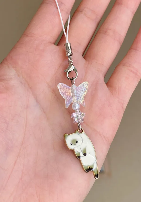 Handmade cat boho cute fairy phone charm/bag accessory/car display/strap🐈🌟 - Image 5
