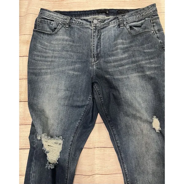 Lala Anthony Distressed Distressed Stretch Blue Denim Jeans plus Size 18 - Image 2