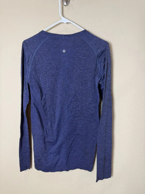 Lululemon Swiftly Tech Round Neck Navy Blue Heather Size 10 - Image 6