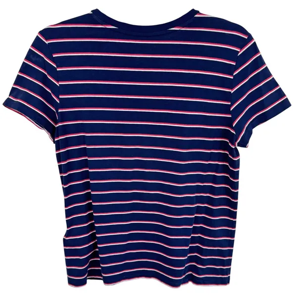 Polo Ralph Lauren Womens Navy Blue Red Striped Logo Graphic T-Shirt Size S - Image 2