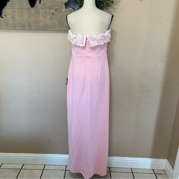 Lulus Fiore Light Pink 3D Rosette Strapless Maxi Dress - Image 6