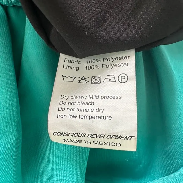 Hemline Rita Miin Ruffle Dress Emerald Green Size Medium Satin Cocktail Party - Image 8
