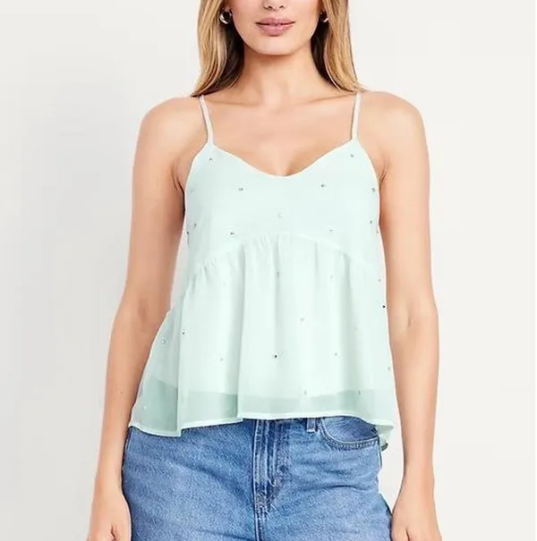 Mint green sheer cami top - Image 2
