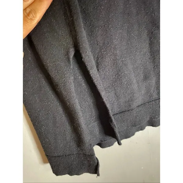 Umgee Tunic Sweater Womens Black Criss Cross V Neck Long Sleeve High Low XL - Image 4