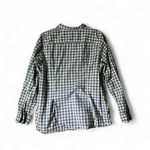 LL Bean Womens XL Blue White‎ Gingham Cotton Button Down Shirt 272187 - Image 3