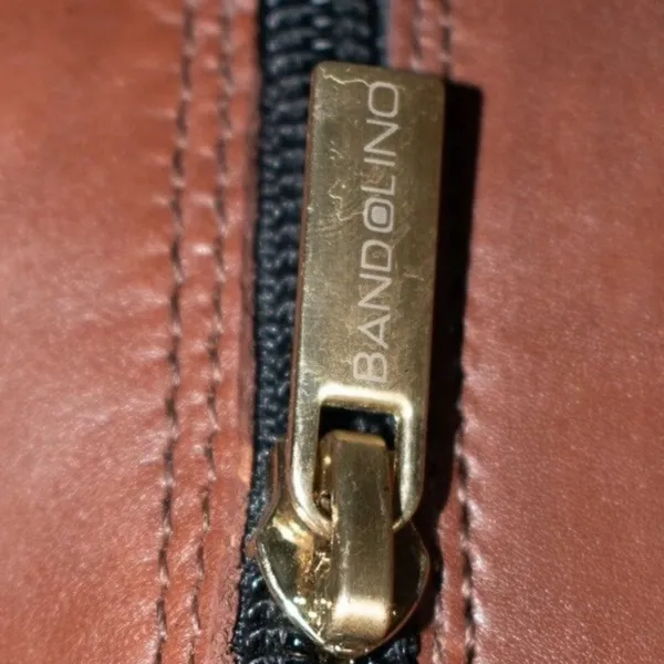 Bandolino Two-Tone Leather Riding Boots Black Brown Gold Buckle Size 6 - Image 13