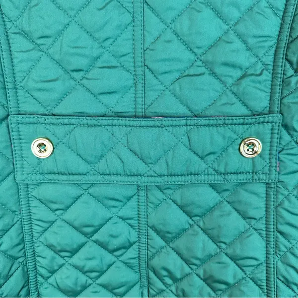 Davina Green Pink Blue Quilted Puffer Jacket Preppy Small Barn Chore Prep - Image 6