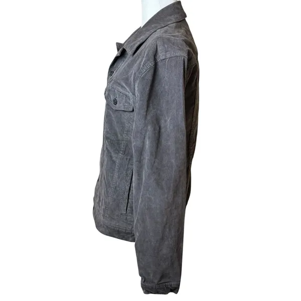 Madewell Womens‎ Gray Corduroy Jacket Medium Trucker Classic Fall Neutral Casual - Image 4