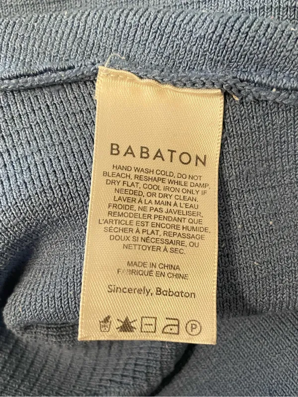 Babaton Ribbed Square-Neck Crop Tank Blue Small - Image 4