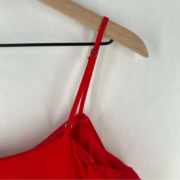 Abercrombie & Fitch Red‎ Linen Blend Off The Shoulder Sweetheart Midi Dress 6 - Image 11