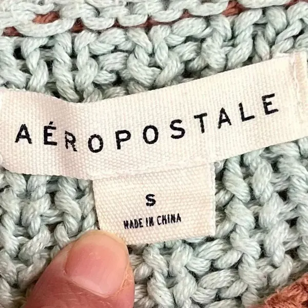 Aeropostale Pastel Block Color V-neck Knit Cropped Sweater Small - Image 7