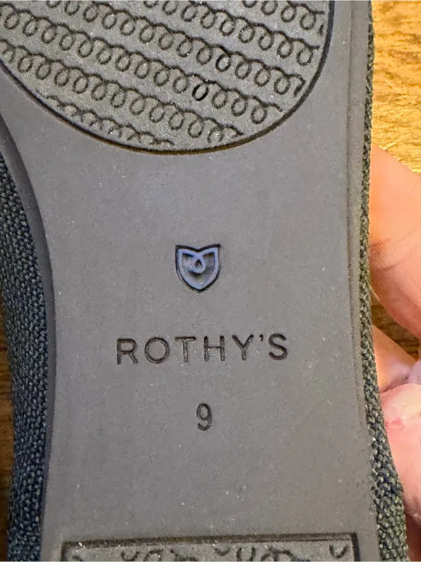 Rothy’s The Flat Highland Captoe NWOB Olive Navy Washable Flats Size 9 - Image 9