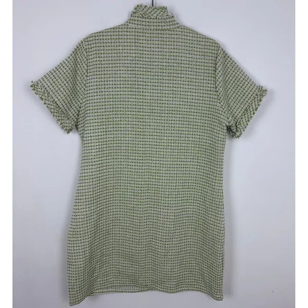 Pemhea Collection Tweed Dress Green Short Sleeve Shift Career Work Size Large - Image 10
