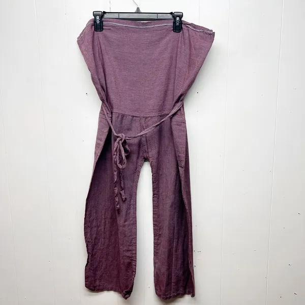Women's Pull On Strapless Ankle Jumpsuit Size Large Tie Back Lightweight - Image 7