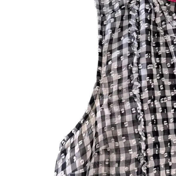 MAEVE ANTHROPOLOGIE Black/White Gingham Sleeveless Button Down Blouse SZ S #2467 - Image 5