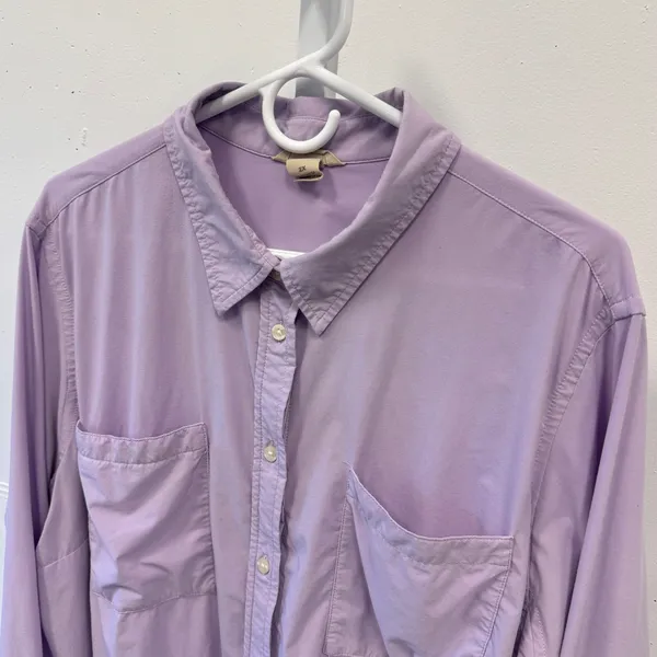 Duluth Trading Co Women's 2X Lavender Button Down Long Sleeve Pocket Shirt - Image 4