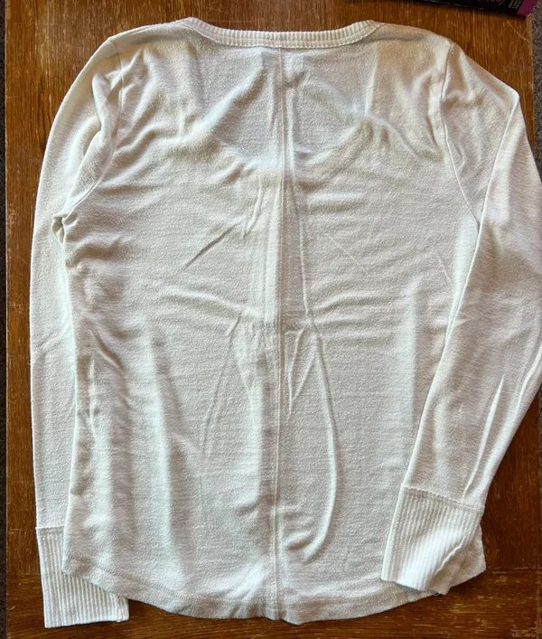 Abercrombie White Henley Long Sleeve V-Neck - Image 2