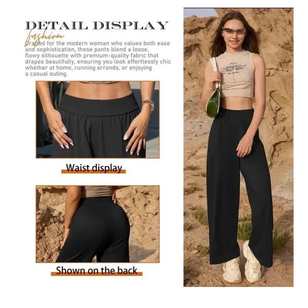 Brand New OQQ Women's Medium Small Black High Waisted Ankle Length Pants - Image 2