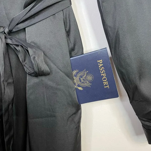 Fox & Royal City Chic Long Black Satin Robe Classic Minimalist Plus Size 18 M - Image 5